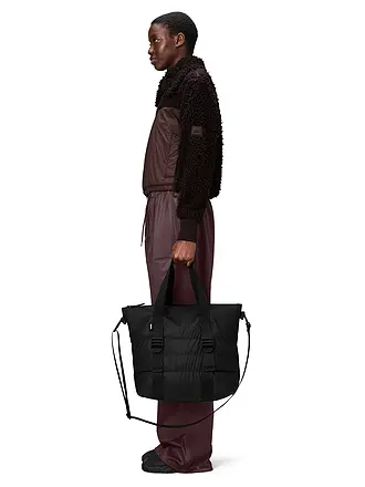 RAINS | Tasche - Henkeltasche PUFFER MIX TOTE BAG MINI W3 | schwarz